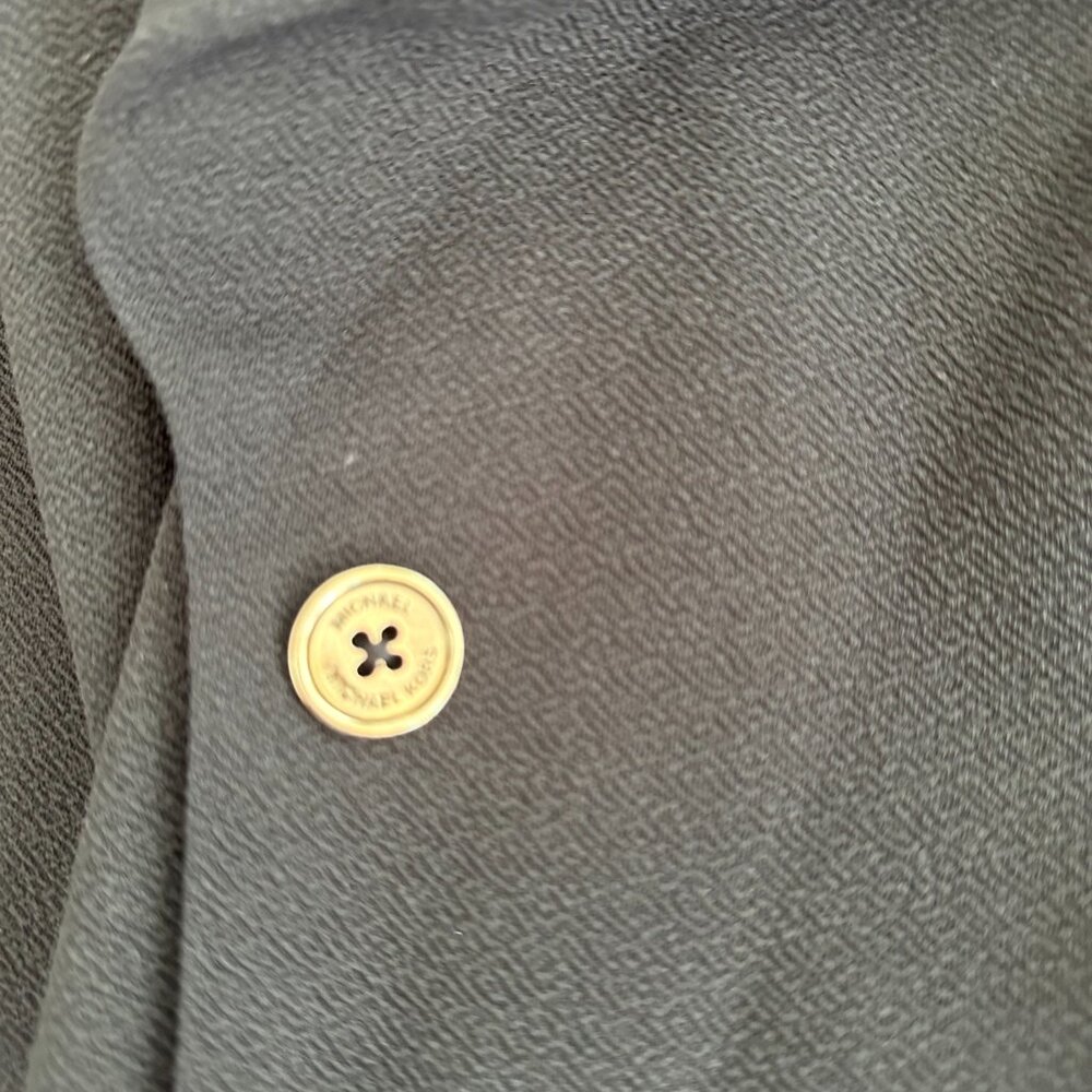 MICHAEL By Michael Kors Black with Gold Studs Open Front Blazer Jacket Size: L - Picture 9 of 10